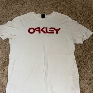 Oakley White and Red Short Sleeve Tee